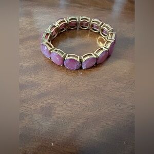 J Crew Purple Crystal and Gold Bracelet